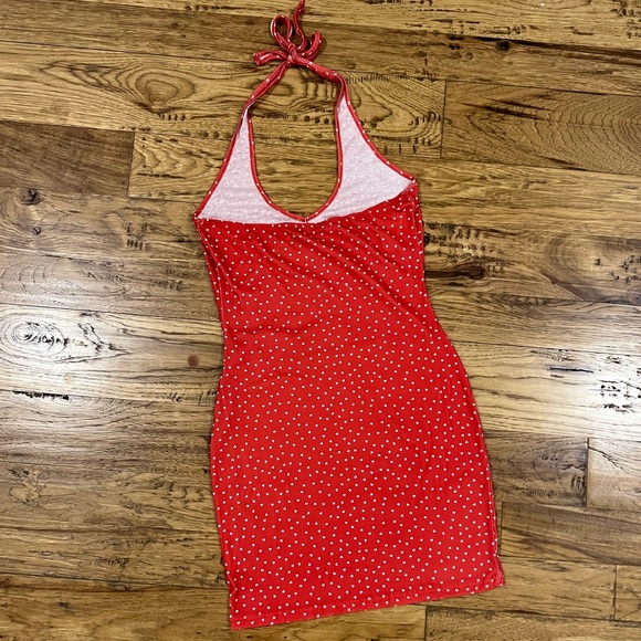 Red Hearts Valentines Day Dress Bodycon Fitted S - Picture 4 of 5
